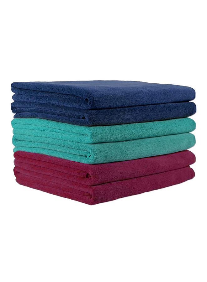 ENJOYhouse 6-Piece Super Soft Microfiber Hand Towels, Gym & Workout Towels 350 GSM Multicolour 50x90cm - Image 1