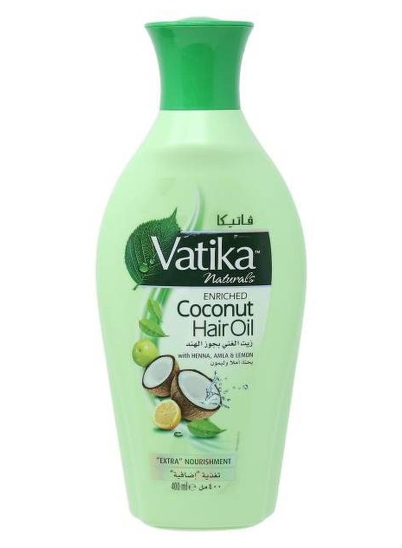 VATIKA Coconut Enriched Hair Oil With Henna, Amla And Lemon - 400 ml - Image 1