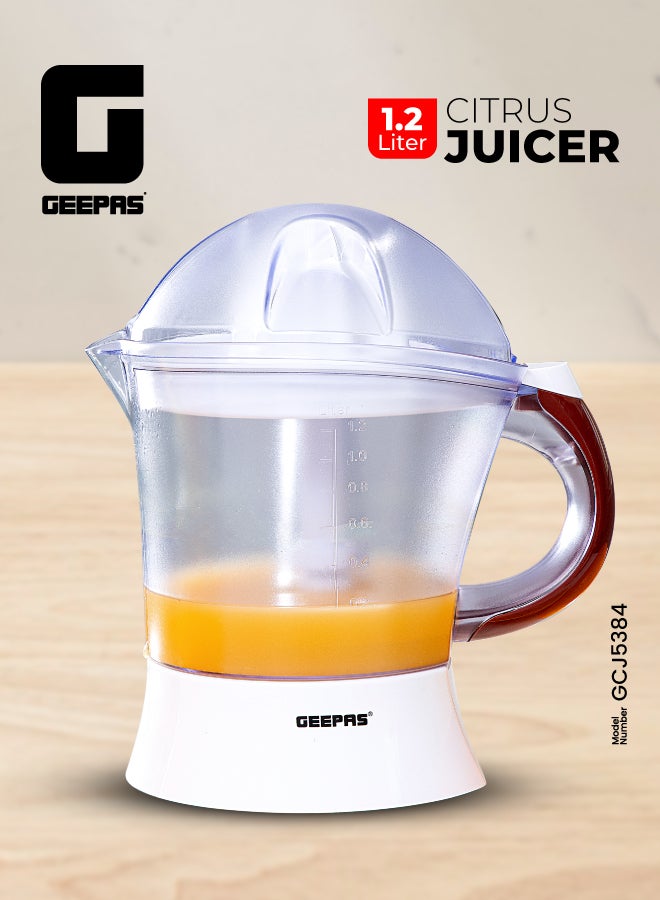 جيباس عصارة حمضيات - عصائر سريعة وصحية ومغذية - مع قمعين 1.2 L 25 W GCJ5384 أبيض - Image 1