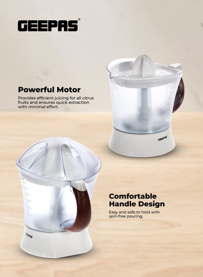 جيباس عصارة حمضيات - عصائر سريعة وصحية ومغذية - مع قمعين 1.2 L 25 W GCJ5384 أبيض - Image 2