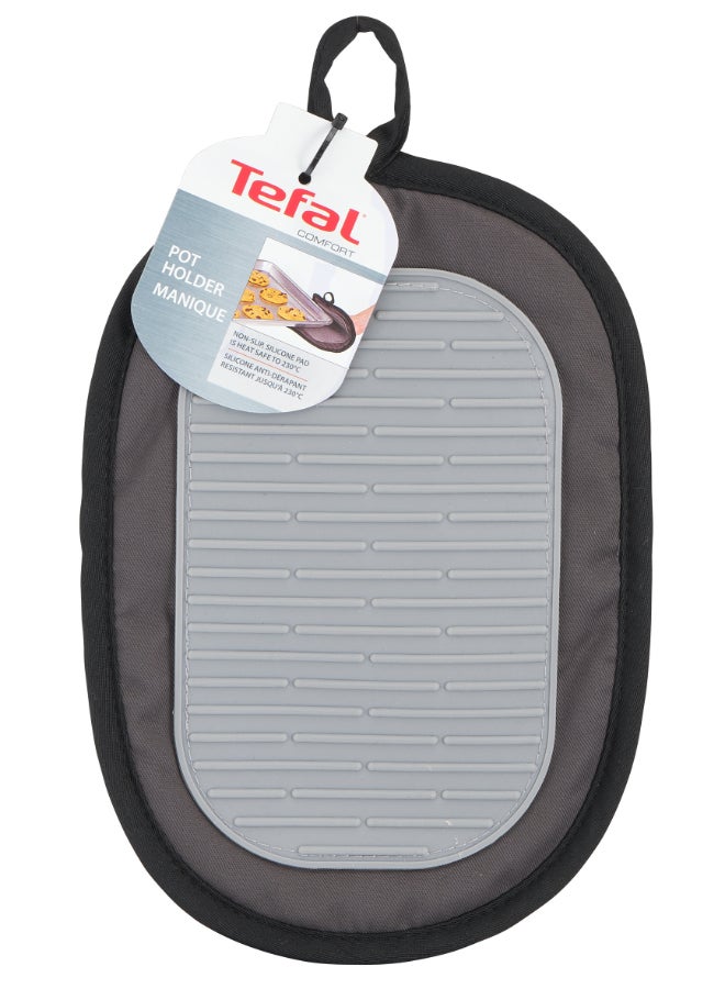TEFAL Comfort Pot Holder | Kitcken Tool | High-Heat Resistance | Non-slip inner grip | Ergonomic Design | Black | Silicone | K1298314 Grey/Black 27.6x19.2x7.6cm - Image 4