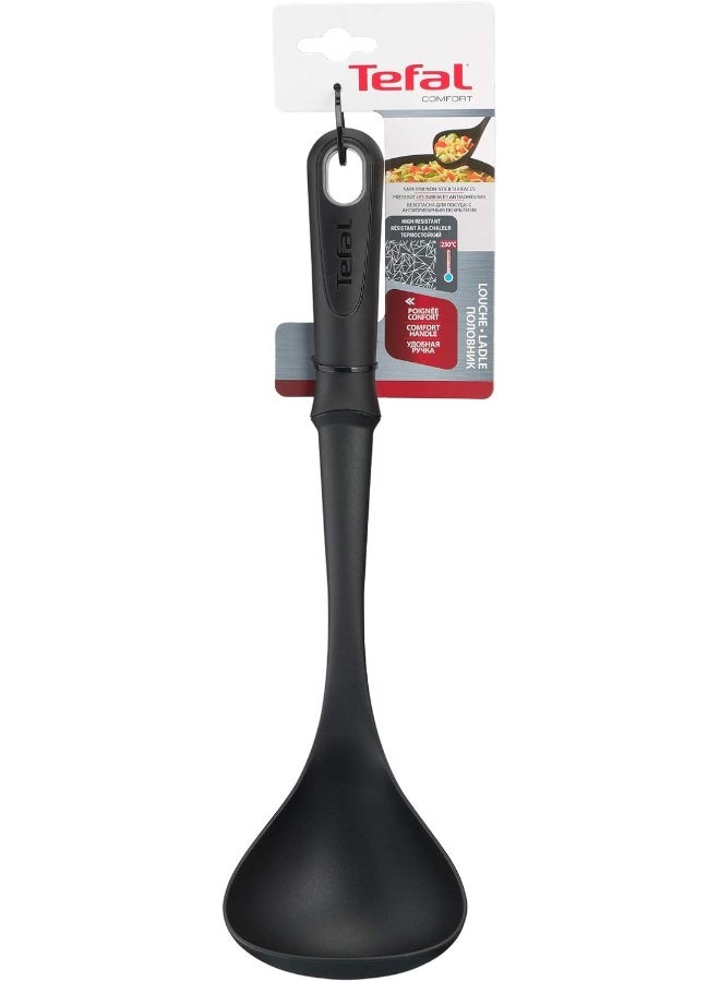 تيفال TEFAL مغرفة Comfort | أداة مطبخ | مقاومة للحرارة العالية | خالية من الخدوش للأواني | قابلة للغسل في غسالة الأطباق | تصميم مريح | أسود | بلاستيك | ضمان لمدة سنتين | K1290214 أسود  - Image 3