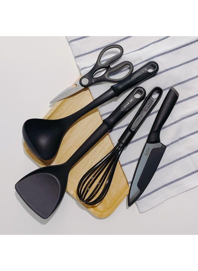 TEFAL Comfort Ladle| Kitcken Tool | High-Heat Resistance | Scratch-Free for Cookware | Dishwasher-Safe | Ergonomic Design | Black | Plastic | 2 Years Warranty | K1290214 Black