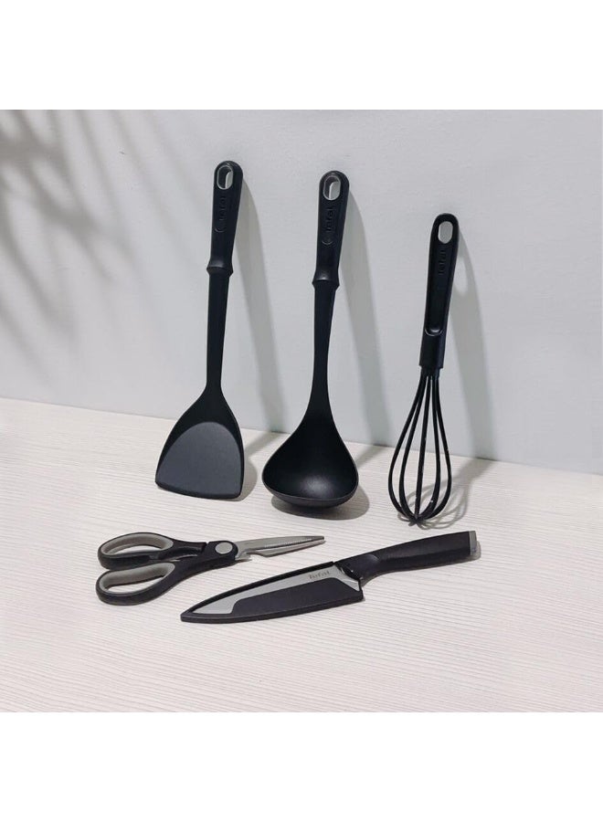 TEFAL Comfort Ladle| Kitcken Tool | High-Heat Resistance | Scratch-Free for Cookware | Dishwasher-Safe | Ergonomic Design | Black | Plastic | 2 Years Warranty | K1290214 Black