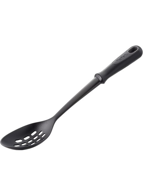TEFAL Comfort Slotted Spoon | Kitcken Tool | High-Heat Resistance | Scratch-Free for Cookware | Dishwasher-Safe | Ergonomic Design | Black | Plastic | 2 Years Warranty | K1291014 Black