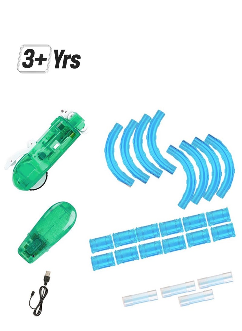111399 DIY Flexible Pipeline Roller Coaster Racing Track And Tube Car 3+ Years - Image 1
