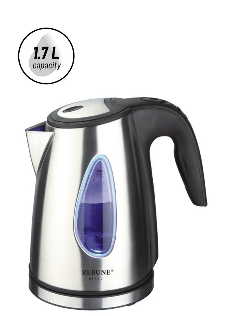 ريبون غلاية كهربائية سعة 1.7 لتر 1.7 L RE-1-010 أسود/ فضي