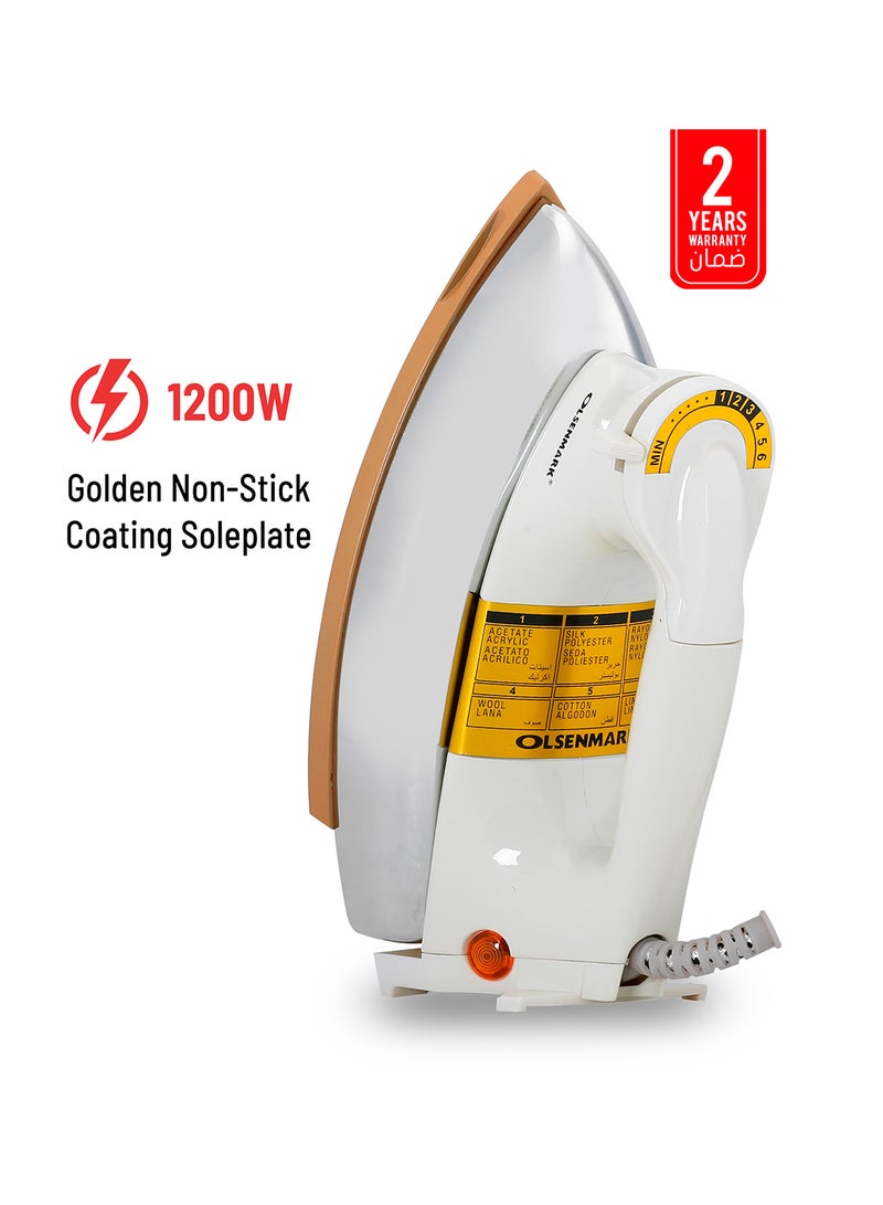 Olsenmark - Cloth Iron 1200 W OMDI1590 White/Silver/Gold - Image 1