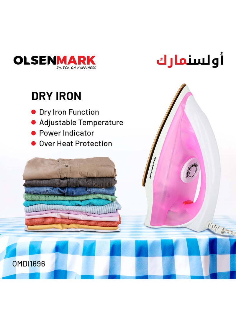 Olsenmark - Dry Iron 1200 W Omdi1696 White/Pink - Image 1