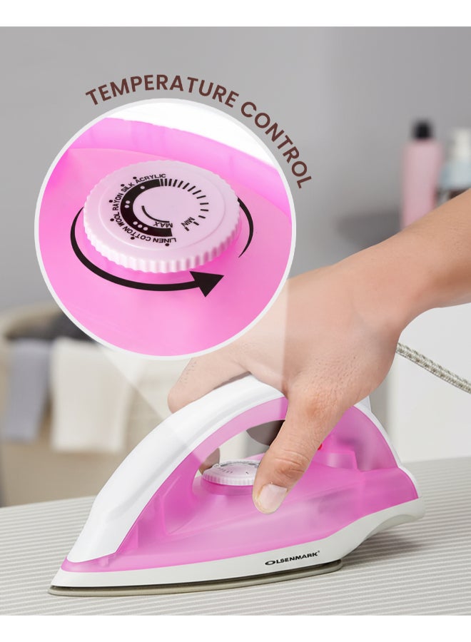 Olsenmark Dry Iron 1200 W Omdi1696 White/Pink - Image 3