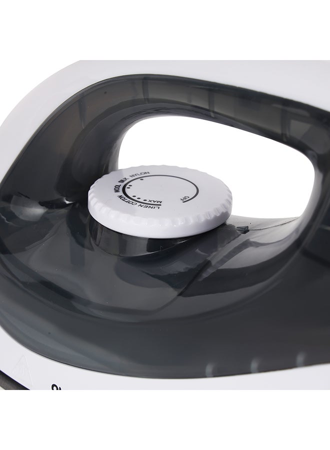 Dry Iron, Non-Stick Coating Plate, Light Weight, Adjustable Temperature, Pilot Light Indicator, Overheat Protection, 1200 W Omdi1679N White/Black