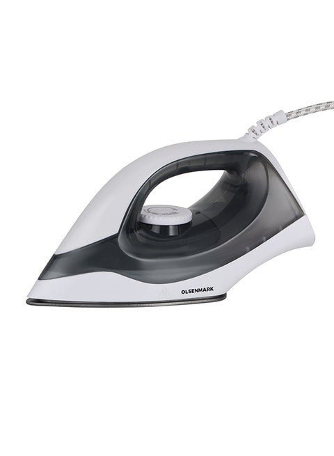 Dry Iron, Non-Stick Coating Plate, Light Weight, Adjustable Temperature, Pilot Light Indicator, Overheat Protection, 1200 W Omdi1679N White/Black