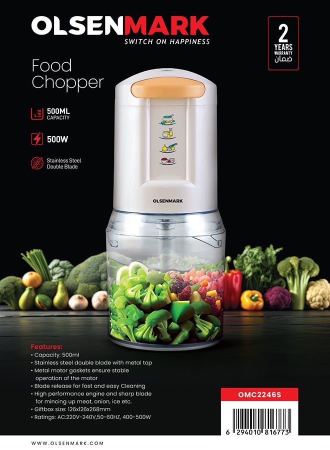 Electric Multi Chopper 500 ml 500 W OMC2246 White/Clear