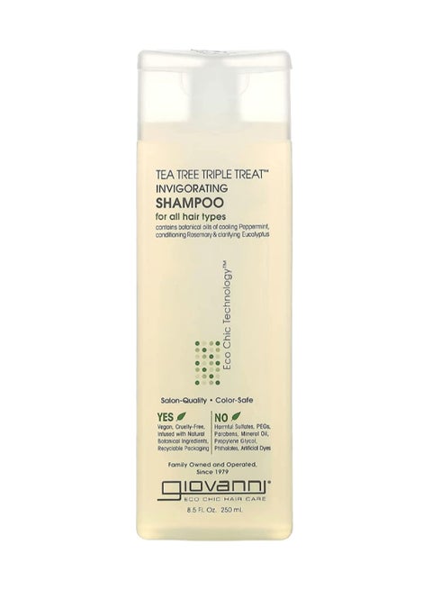 Giovanni Tea Tree Triple Treat Invigorating Shampoo, Infused With Peppermint And Eucalyptus, Refreshes All Hair Types, 250Ml 250ml