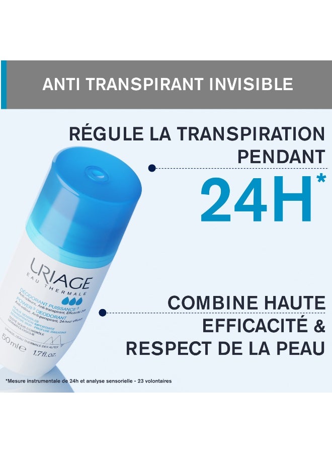 Uriage - Power 3 Roll On Deodorant, 50 ml - Image 1