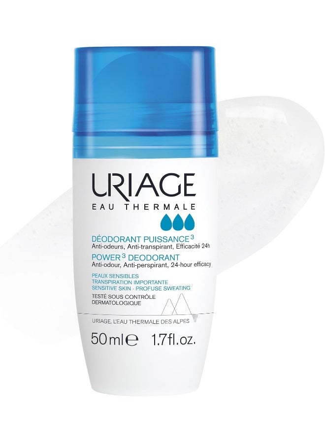 Uriage - Power 3 Roll On Deodorant, 50 ml - Image 1