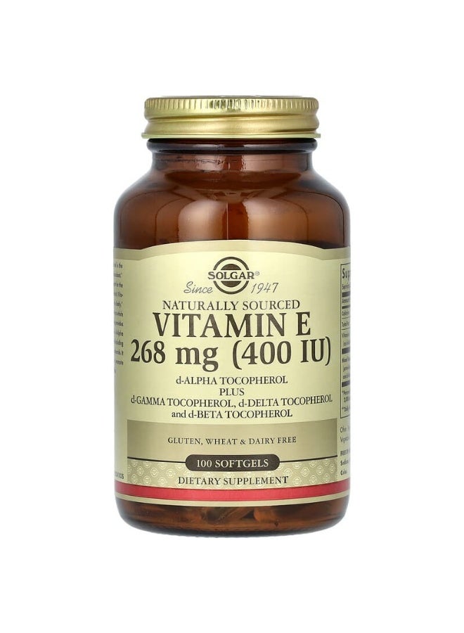 Solgar Naturally Sourced Vitamin E, 268 mg (400 IU), 100 Softgels Packaging May Vary - Image 1