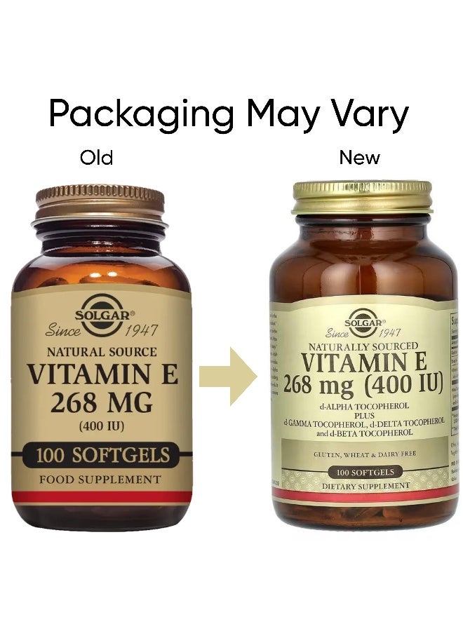 Solgar Naturally Sourced Vitamin E, 268 mg (400 IU), 100 Softgels Packaging May Vary - Image 2