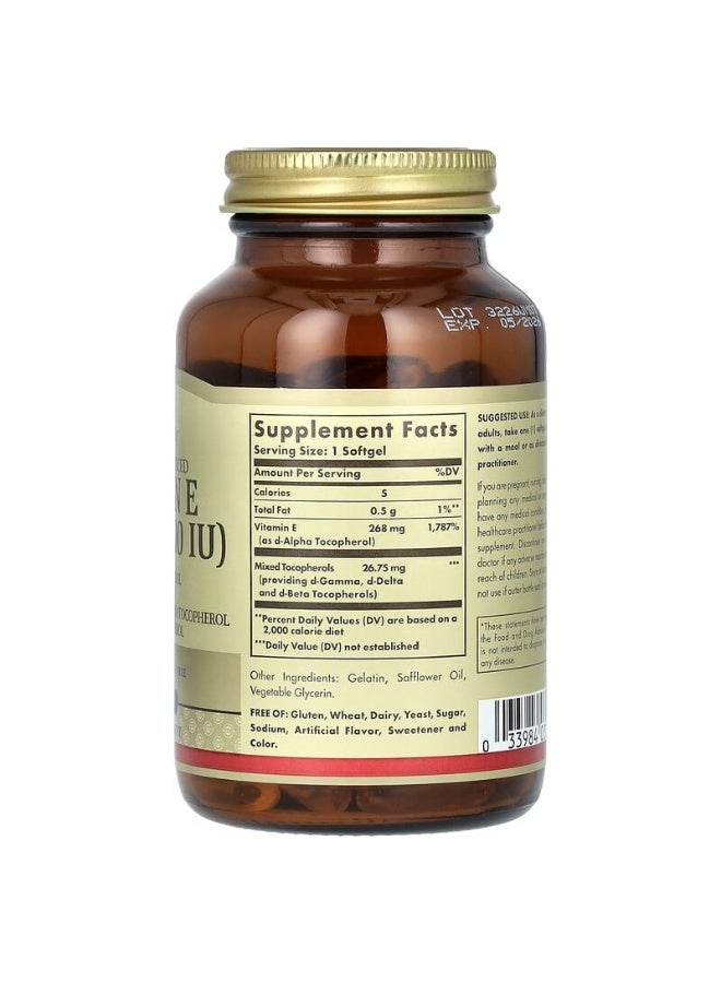 Solgar Naturally Sourced Vitamin E, 268 mg (400 IU), 100 Softgels Packaging May Vary - Image 3