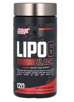Nutrex Research Lipo 6 Black Extreme Potency Weight Loss Support - 120 Capsules  - Image 1