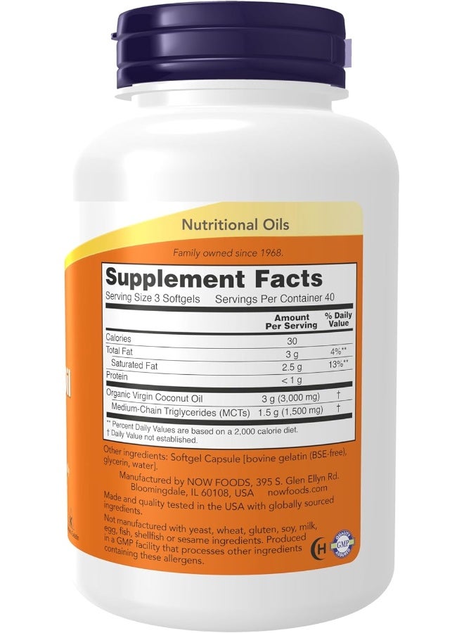 Now Foods - Virgin Coconut Oil 1000 Mg 120 Softgels - Image 1