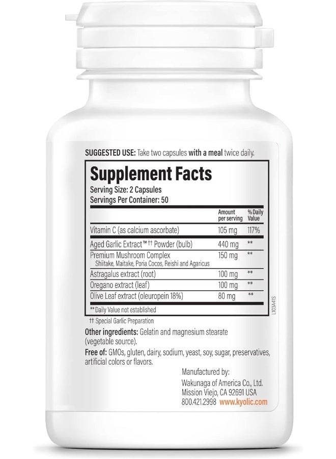 Kyolic Aged Garlic Extract Immune Support 100 Capsules Packaging May Vary - Image 3