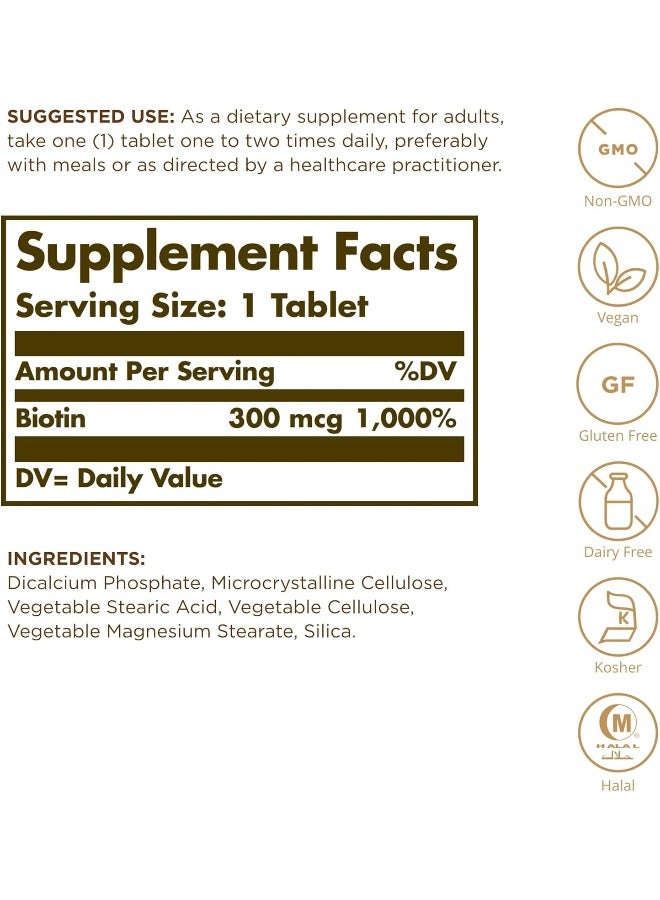 Solgar Biotin 300 mcg - 100 Tablets Packaging May Vary - Image 5