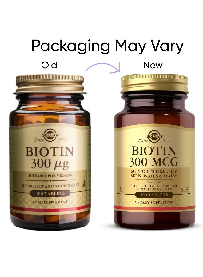 Solgar Biotin 300 mcg - 100 Tablets Packaging May Vary - Image 4
