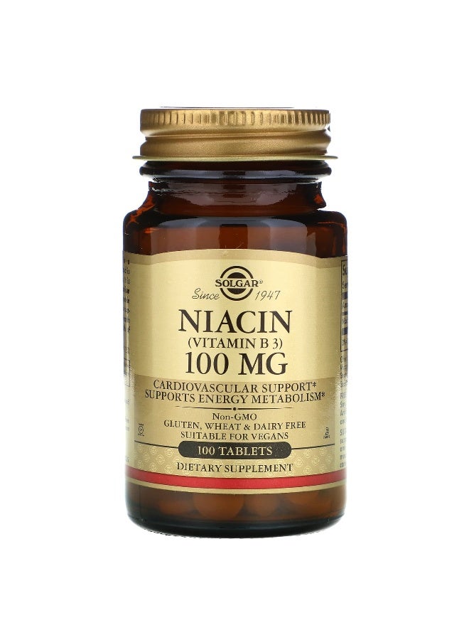 Solgar Niacin (Vitamin B3) 100 mg, 100 Tablets - Image 2
