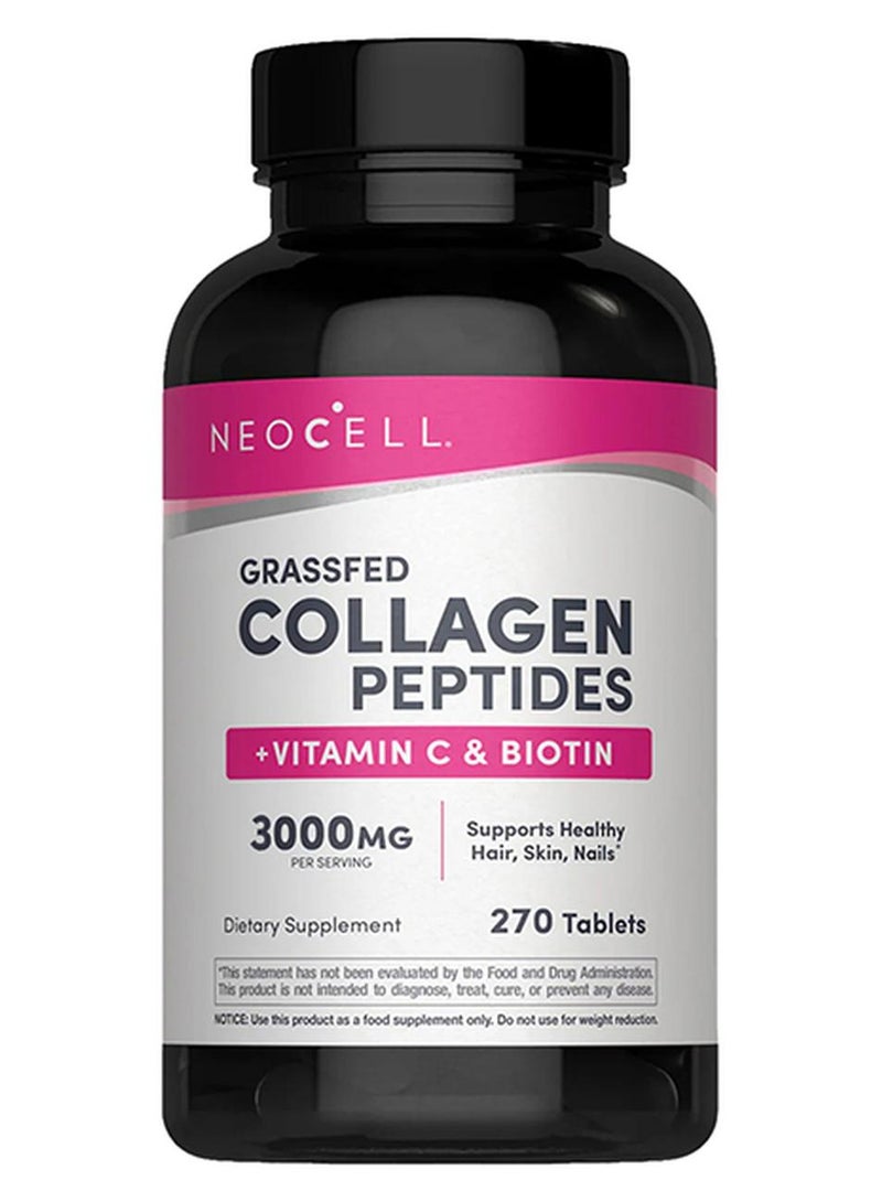 NEOCELL Grassfed Collagen Peptides + C And Biotin 270 Caplets- 3000 Mg - Image 1