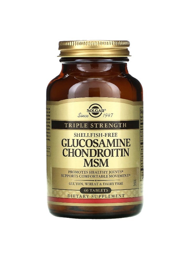 Solgar - Shellfish-Free Glucosamine Chondroitin MSM, 60 Tablets - Image 1