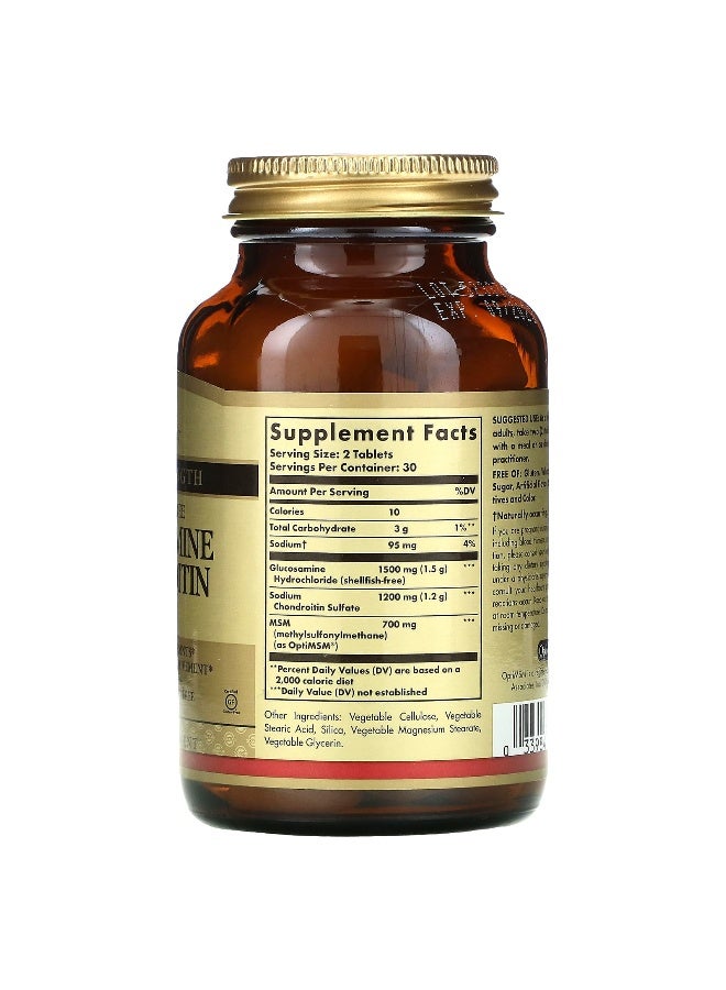 Solgar - Shellfish-Free Glucosamine Chondroitin MSM, 60 Tablets - Image 1