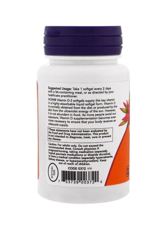 Now Foods High Potency Vitamin D-3 5000Iu 120 Soft Gels - Image 3