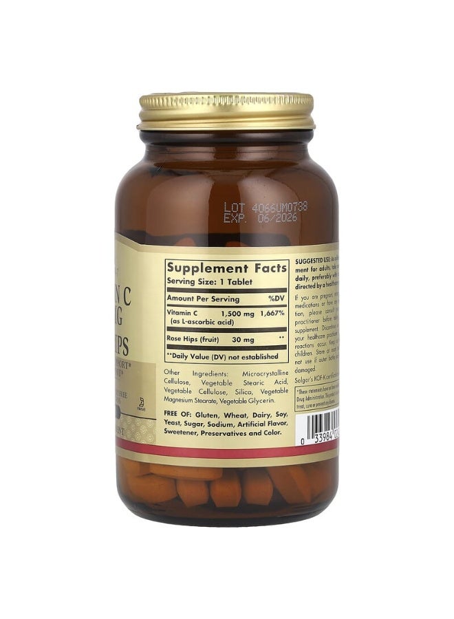 Solgar Vitamin C with Rose Hips, 1,500 mg, 90 Tablets Packaging May Vary - Image 2