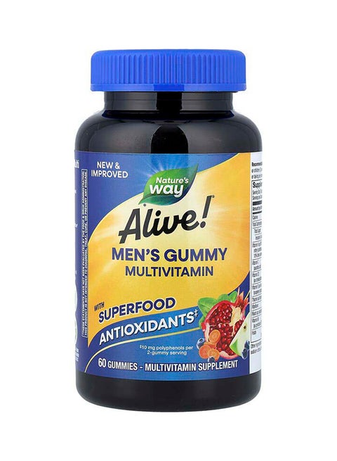 Nature's Way, Alive!Â® Men's Gummy Multivitamin, Fruit, 60 Gummies