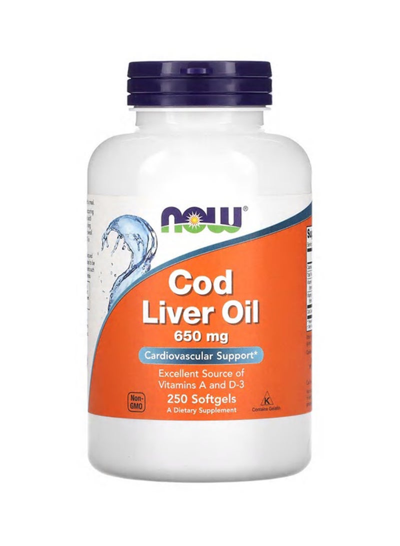 Now Foods Cod Liver Oil - 250 Soft Gels - Image 1