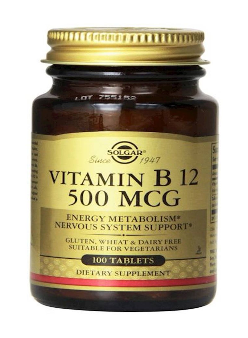 Solgar Vitamin B12 Tablets 500 Mcg, 100 Count