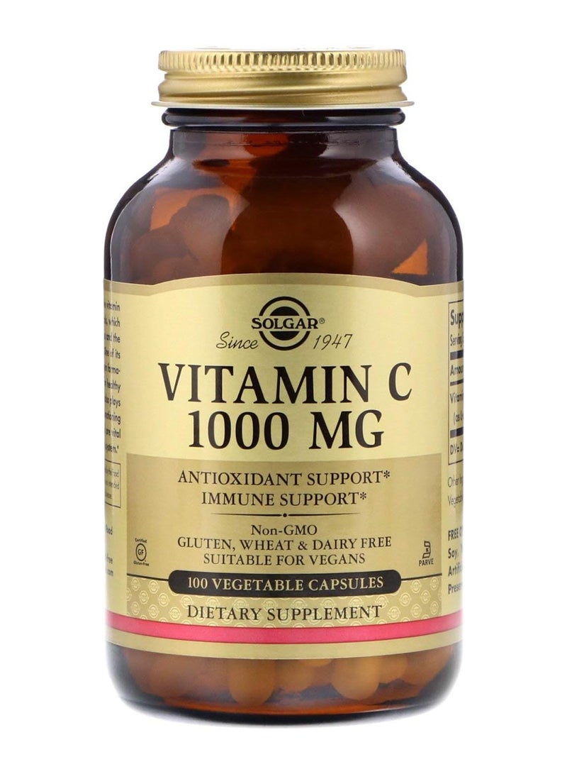 Solgar Vitamin C, 100mg - 100 Vegetable Capsules - Image 1