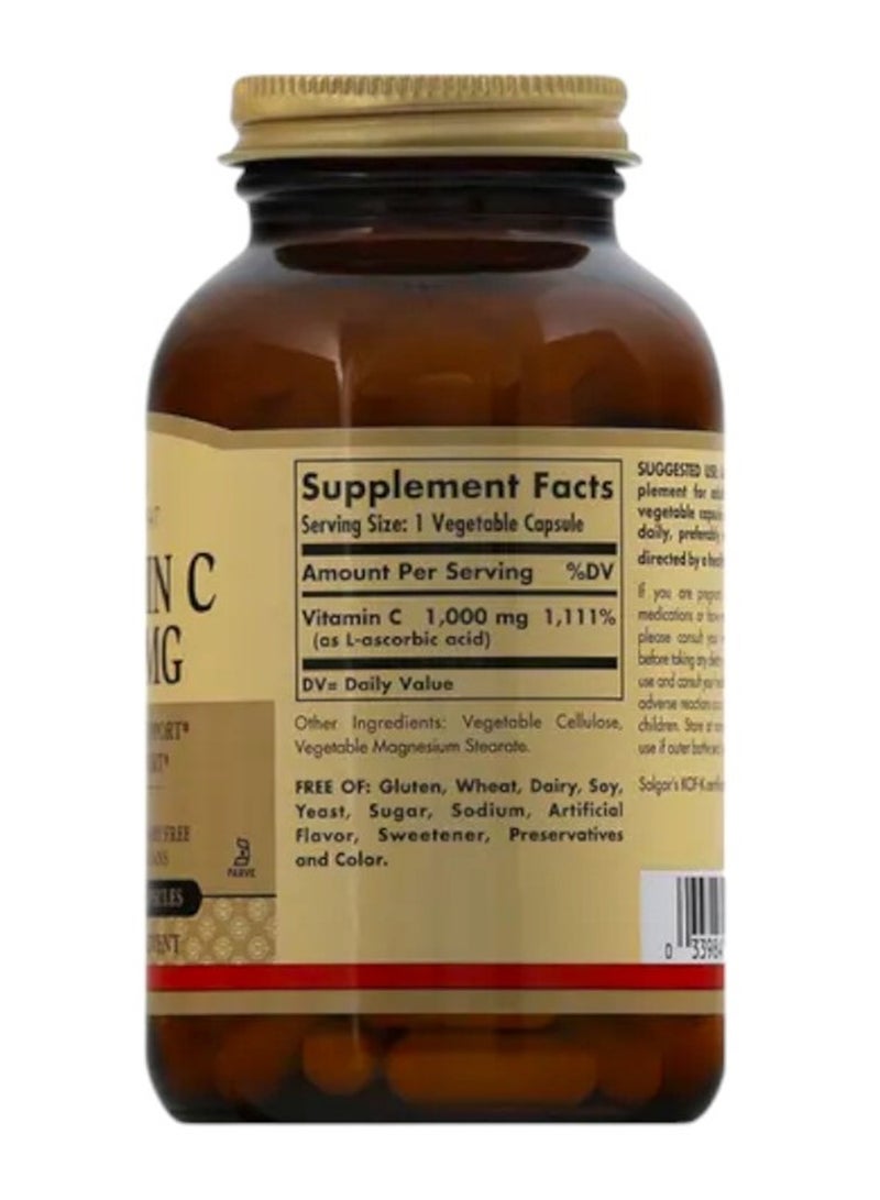 Solgar Vitamin C, 100mg - 100 Vegetable Capsules - Image 2