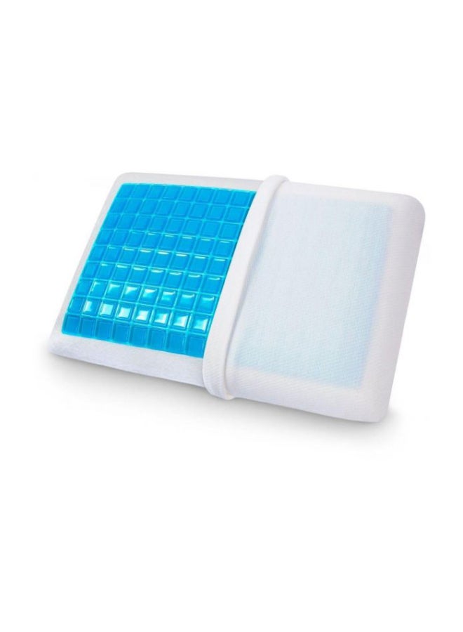 2-Piece Gel Memory Foam Pillow Set Foam Blue/White 40x70cm - Image 2