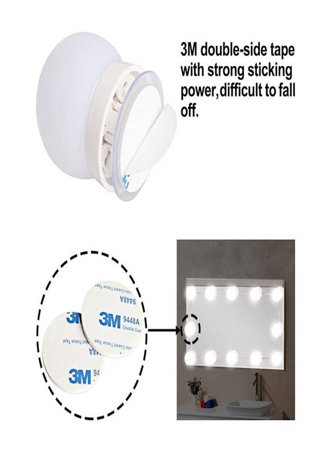 10-Piece LED Vanity Mirror Light Set Brown/White 45*45*51cm