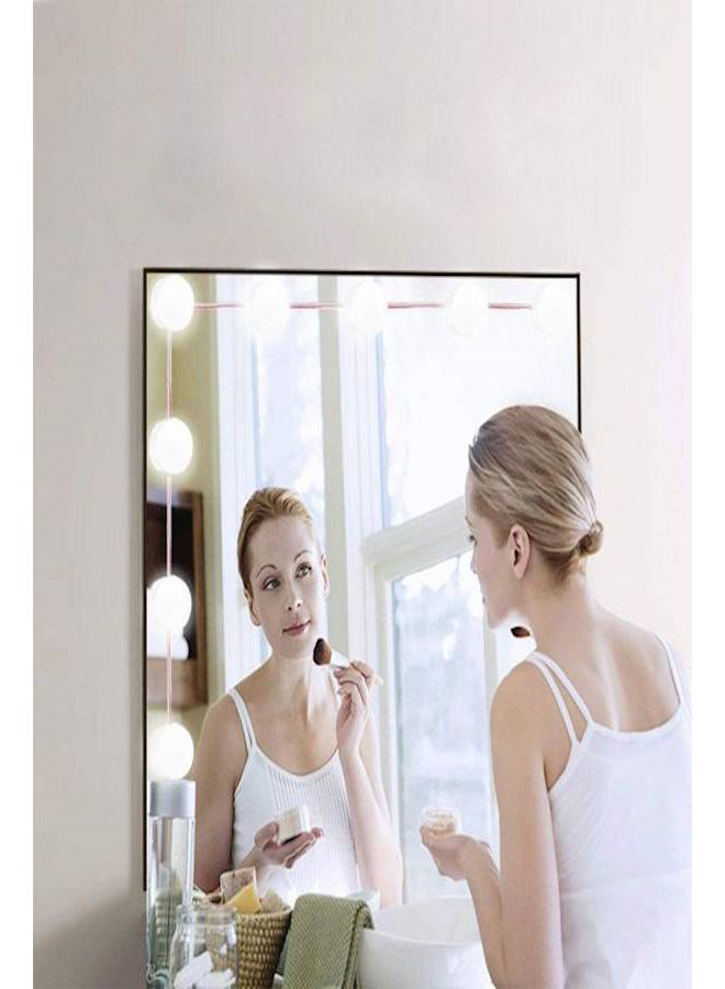 10-Piece LED Vanity Mirror Light Set Brown/White 45*45*51cm