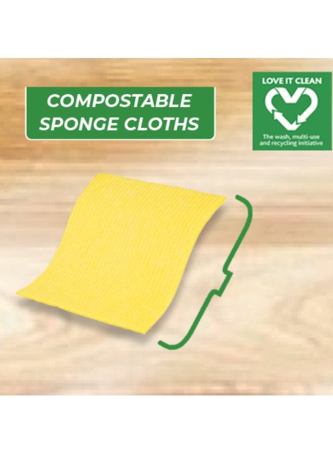 Vileda Sponge Cloth XXL Value Pack 10 Pcs 100% Natural Materials, Super Absorbent, Durable, 5 Pcs Assorted Color 18x20cm - Image 5