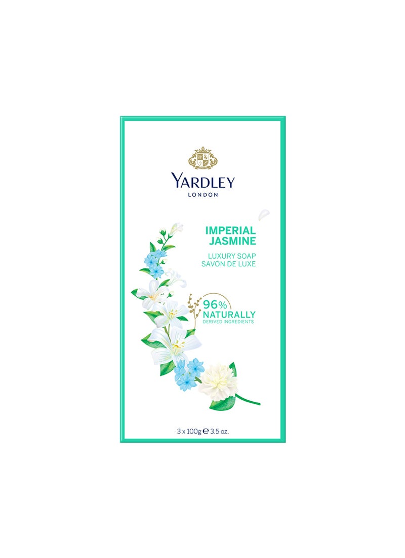ياردلي مجموعة صابون فاخر برائحة الياسمين من 3 قطع وزن 100 جرام - Image 1