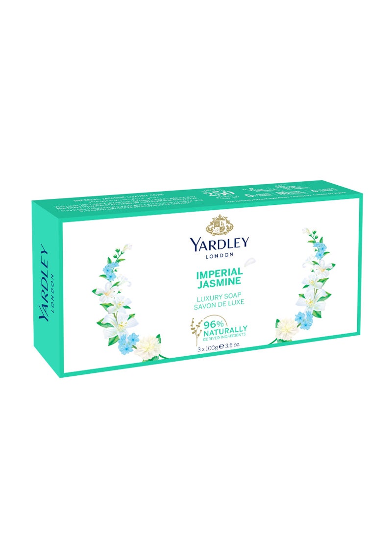 ياردلي مجموعة صابون فاخر برائحة الياسمين من 3 قطع وزن 100 جرام - Image 3