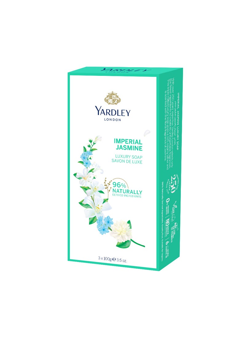 ياردلي مجموعة صابون فاخر برائحة الياسمين من 3 قطع وزن 100 جرام - Image 2