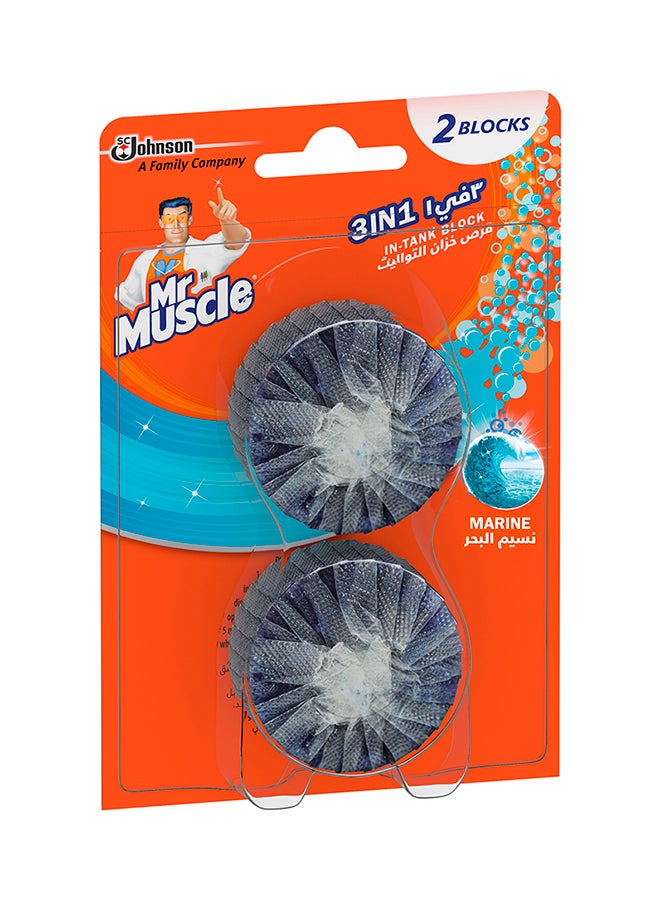 Mr Muscle - Toilet In-Tank Block Marine 50g Pack of 2 - Image 1