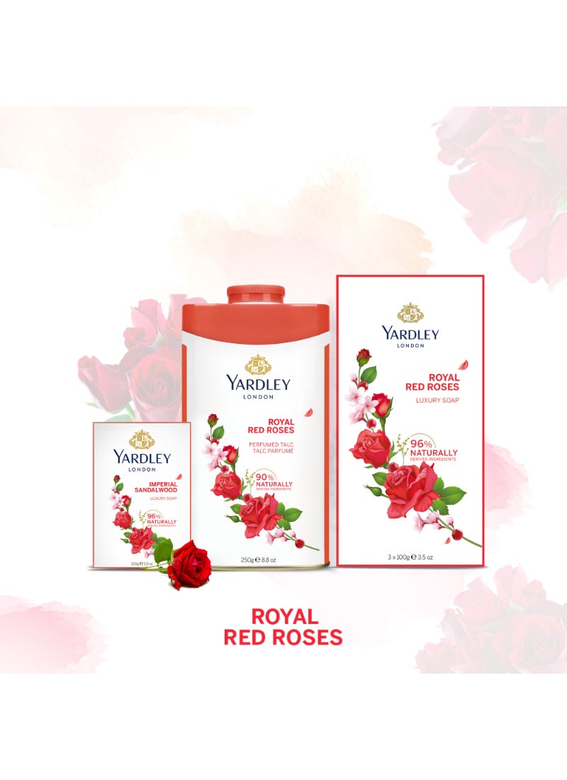 ياردلي مجموعة الصابون الفاخرة رويال ريد روزيز من 3 قطع 3x100جرام - Image 4