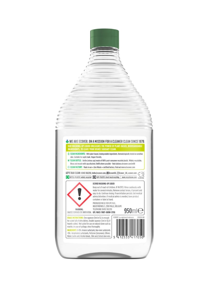 ecover Washing Up Liquid Cleaner Lemon and Alovera Clear 950ml - Image 2