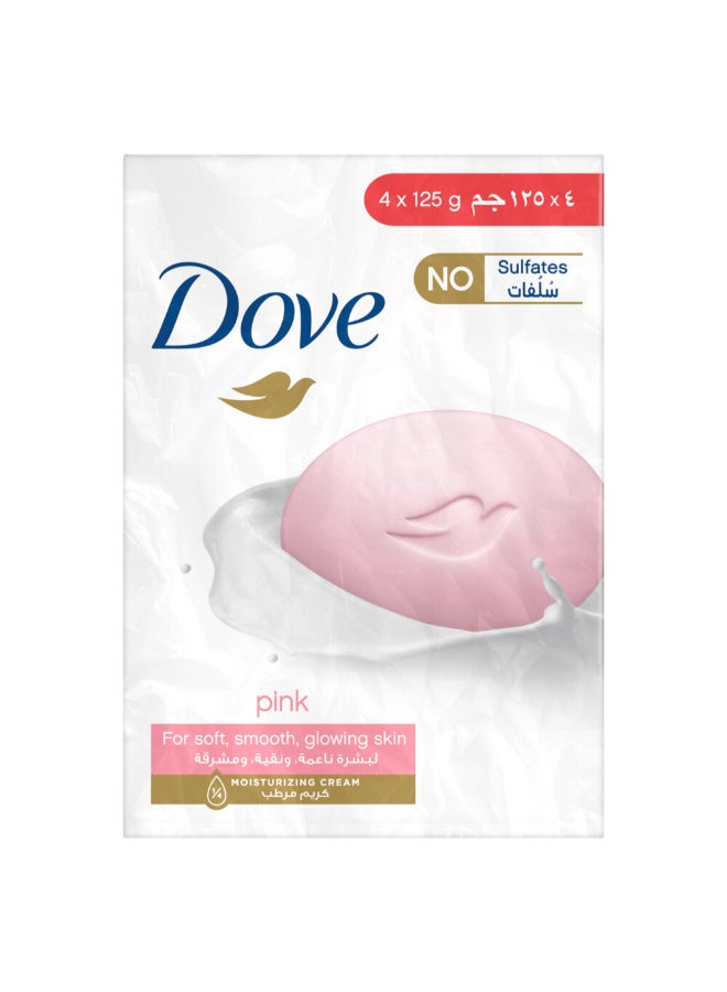 Dove Beauty Cream Soap Bar Pack Of 4 Pink 125grams  - Image 1